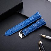 Lizard Texture lederen band vervangende horlogeband, maat: 18 mm (blauw)