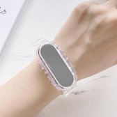 Voor Geschikt voor Xiaomi Mi Band 5/4 universele siliconen transparante vervangende band horlogeband (wit)