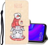 Voor Huawei Nova 5 3D Gekleurde Tekening Horizontale Flip PU Lederen Case met Houder & Kaartsleuven & Portemonnee (Konijn)