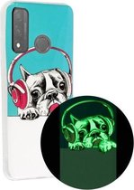 Voor Huawei P smart 2020 Lichtgevende TPU mobiele telefoon beschermhoes (headset hond)