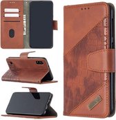 Voor Samsung Galaxy A10 / M10 Bijpassende Kleur Krokodil Textuur Horizontale Flip PU Lederen Case met Portemonnee & Houder & Kaartsleuven (Bruin)