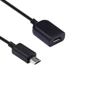 Micro USB Male to Female Extension Kabel, Length: 1m(zwart)
