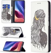 Voor Xiaomi Mi 11i / Poco F3 / Redmi K40 Gekleurde Tekening Patroon Onzichtbare Magnetische Horizontale Flip PU Lederen Case met Houder & Kaartsleuven & Portemonnee (Meisje)