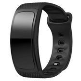 Siliconen polsband horlogeband voor Samsung Gear Fit2 SM-R360, polsbandmaat: 126-175 mm (zwart)
