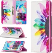 Voor Samsung Galaxy A71 Gekleurde Tekening Patroon Onzichtbare Magnetische Horizontale Flip PU Lederen Case met Houder & Kaartsleuven & Portemonnee (Zonnebloem)