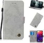 Multifunctionele horizontale flip retro lederen tas met kaartsleuf en houder voor Huawei Psmart 2019 / Honor 10 Lite (grijs)