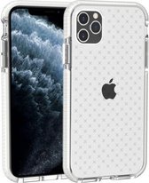 Voor iPhone 11 Pro rasterpatroon schokbestendig transparant TPU beschermhoes (wit)