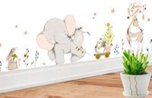 Cartoon olifant trekken kar slaapkamer woonkamer verwijderbare huis muursticker