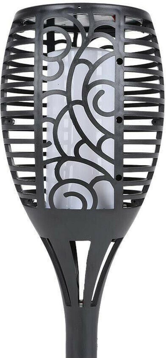 Solar tuinfakkel/tuinlamp vlam effect ovaal op zonne-energie 60 cm - Prikspots tuinverlichting