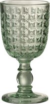 J-Line drinkglas Op Voet Motief - glas - groen - large - 4 stuks