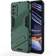 Voor OPPO Realme 7 Pro Punk Armor 2 in 1 PC + TPU schokbestendig hoesje met onzichtbare houder (groen)