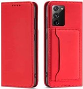 Voor Samsung Galaxy A02s (EU-versie) Sterk magnetisme Vloeibaar gevoel Horizontale flip lederen tas met houder & kaartsleuven en portemonnee (rood)
