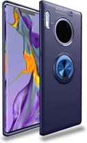 Voor Huawei Mate 30 Pro metalen ringhouder 360 graden roterende TPU-hoes (blauw + blauw)