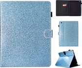 Voor iPad 2/3/4 Vernis Glitter Poeder Horizontale Flip Leren Case met Houder & Kaartsleuf (Blauw)