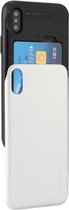 GOOSPERY voor iPhone X / XS TPU + PC Sky Slide Bumper beschermende achterkant van de behuizing met kaartsleuven (zilver)