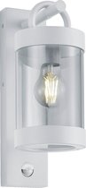 LED Tuinverlichting met Bewegingssensor - Wandlamp Buitenlamp - Trinon Semby - E27 Fitting - Rond - Mat Wit - Aluminium