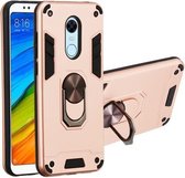 Voor Xiaomi Rdemi 5 Plus / Note 5 (India) 2 in 1 Armor Series PC + TPU beschermhoes met ringhouder (roségoud)
