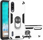 Voor Geschikt voor Xiaomi Mi CC9e / A3 2 in 1 Armor Series PC + TPU beschermhoes met ringhouder (zilver)