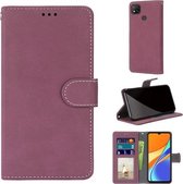 Voor Xiaomi Redmi 9C Retro Frosted Horizontale Flip PU lederen tas met houder & kaartsleuven & portemonnee & fotolijst (Rose Red)