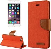 GOOSPERY CANVAS DAGBOEK voor iPhone 6 Plus & 6s Plus Canvas Textuur Horizontale Flip Leren Case met Kaartsleuven & Portemonnee & Houder (Oranje)