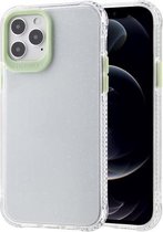Transparant glitterpoeder TPU + pc-hoesje met afneembare knoppen voor iPhone 12 mini (groen)
