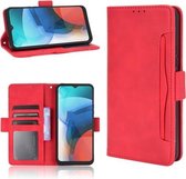 Voor Motorola Moto E7 Skin Feel Calf Pattern Horizontale Flip lederen tas met houder & kaartsleuven & fotolijst (rood)