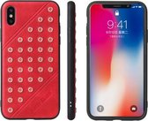 Star Series Retro Crazy Horse Texture PU lederen hoes voor iPhone XS / X (rood)