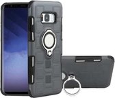 Voor Galaxy S8 + 2 in 1 Cube PC + TPU beschermhoes met 360 graden draaien zilveren ringhouder (grijs)