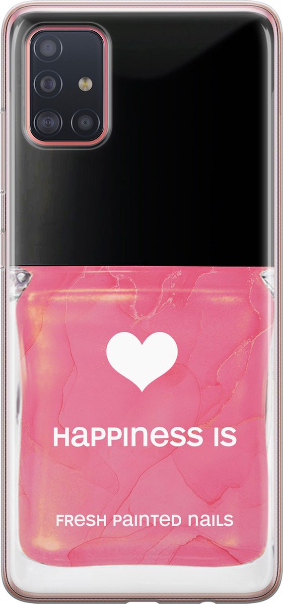 Leuke Telefoonhoesjes - Hoesje geschikt voor Samsung Galaxy A51 - Nagellak - Soft case - TPU - Print / Illustratie - Roze