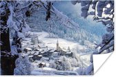 Dorp in de Alpen poster papier 180x120 cm - Foto print op Poster (wanddecoratie woonkamer / slaapkamer) / Landschappen Poster XXL / Groot formaat!