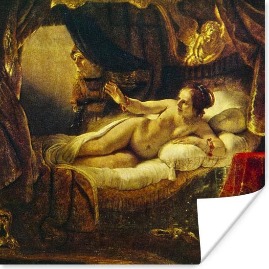 Poster Danaë - Schilderij van Rembrandt van Rijn - 75x75 cm