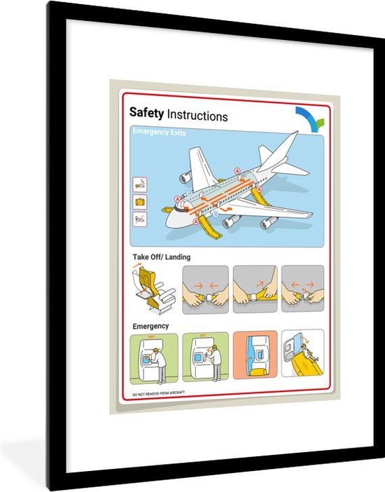 Photo en cadre - Une illustration d'une carte de sécurité d'un cadre photo  d'avion... | bol.com