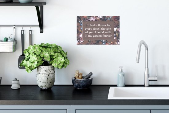 Affiche Fleurs - Paroles - Rose - 30x20 cm