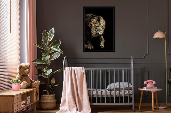 Affiche avec cadre Profil - Lion - Sauvage - 80x120 cm