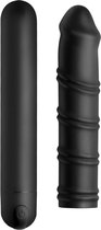 XL Bullet & Swirl Silicone Sleeve - Black