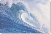 Muismat Zee - Golven breken in de zee muismat rubber - 27x18 cm - Muismat met foto
