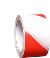 Proline vloermarkering tape, rood wit 75 mm