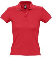 SOLS Vrouwen/dames Mensen Pique Korte Mouw Katoenen Poloshirt (Rood)