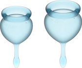 Satisfyer Feel Good - Menstruatie Cup Set - 2 stuks - Lichtblauw