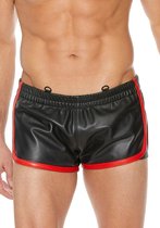 Versatile Shorts - Premium Leather - Black/Red - L/XL