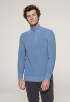 COTTON ZIP SWEATER | Sky Blue