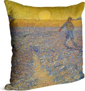 De zaaier, Vincent van Gogh - Foto op Sierkussen - 50 x 50 cm