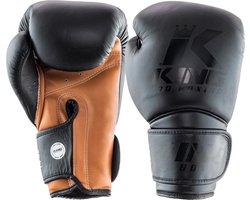 King Pro Boxing Bokshandschoenen - Star 3 - Echt leer - Zwart / Bruin 12 oz