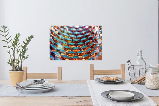 Muursticker Biologie - Nid d'abeille en Verres - 60x40 cm - feuille adhésive autocollante - sticker mural repositionnable