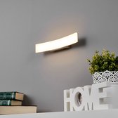 Lucande - LED wandlamp - 60 lichts - acryl, metaal, aluminium - H: 5 cm - wit gesatineerd, chroom - Inclusief lichtbronnen