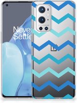 Telefoon Hoesje OnePlus 9 Pro Siliconen Back Cover Zigzag Blauw