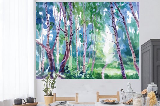 Stickers muraux - Arbres - Couleurs - Eté - 160x120 cm - Film Adhésif XXL