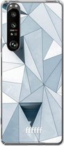 6F hoesje - geschikt voor Sony Xperia 1 III -  Transparant TPU Case - Mirrored Polygon #ffffff