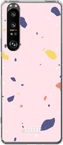 6F hoesje - geschikt voor Sony Xperia 1 III -  Transparant TPU Case - Terrazzo N°8 #ffffff