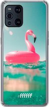 6F hoesje - geschikt voor OPPO Find X3 Pro -  Transparant TPU Case - Flamingo Floaty #ffffff